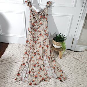 Bohemian Off Shoulder Floral Maxi Dress